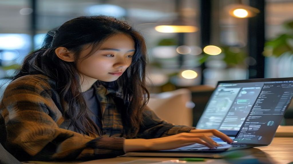 Ilustrasi robot dan kode belajar AI gratis online